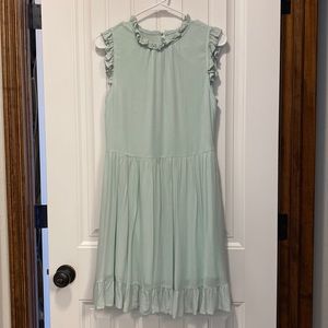 NWOT Green Ruffle Dress - Small